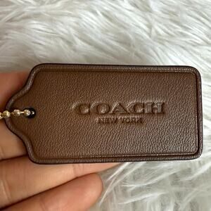 2.5" COACH Brown Fob Bag Charm Hang tag Hangtag
